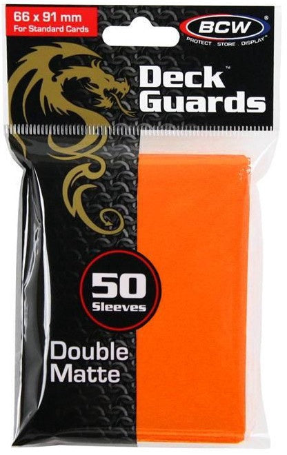 BCW Deck Protectors Standard Matte Orange (66mm x 91mm) (50 Sleeves Per Pack)