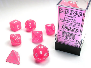 Chessex Polyhedral 7-Die Set Frosted Pink/White