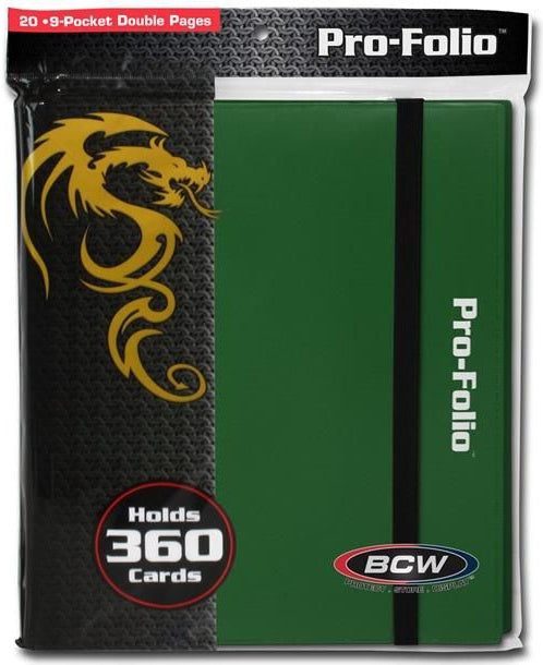 BCW Pro Folio Binder 9 Pocket Green