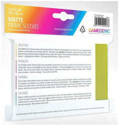 Gamegenic Matt Prime Card Sleeves Lime (66mm x 91mm) (100 Sleeves Per Pack)