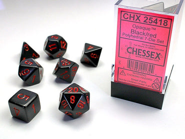 Chessex Polyhedral 7-Die Set Opaque Black/Red