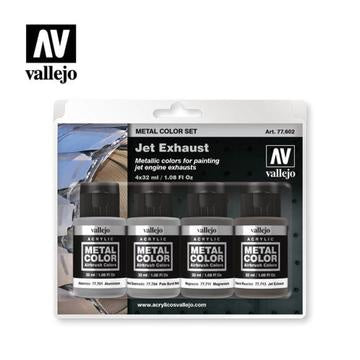 VALLEJO 77602 METAL COLOUR JET EXHAUST 4 COLOUR ACRYLIC PAINT SET