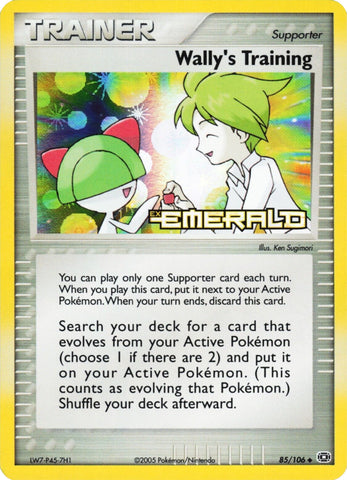 Wally's Training (85/106) (Stamped) [EX: Emerald]