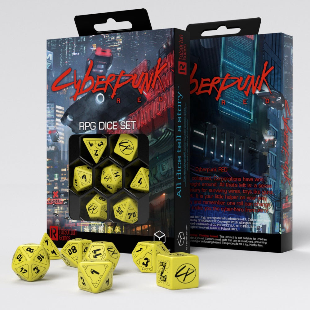 Q Workshop Cyberpunk Red Dice Set: Danger Zone Dice Set 7