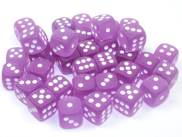 Chessex 12mm D6 Dice Block Frosted Purple/White