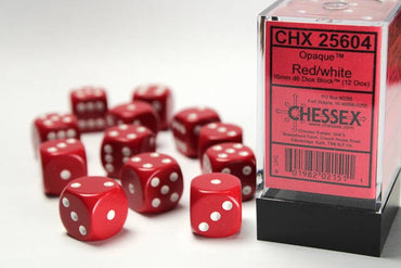 Chessex 16mm D6 Dice Block Opaque Red/White