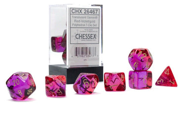 Chessex Polyhedral 7-Die Set Gemini Translucent Red-Violet/Gold