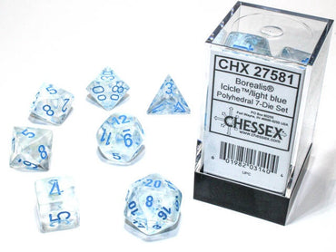 Chessex Polyhedral 7-Die Set Borealis Icicle/Light Blue (Luminary Effect)