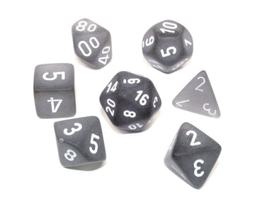 Chessex Polyhedral 7-Die Set Frosted Smoke/White