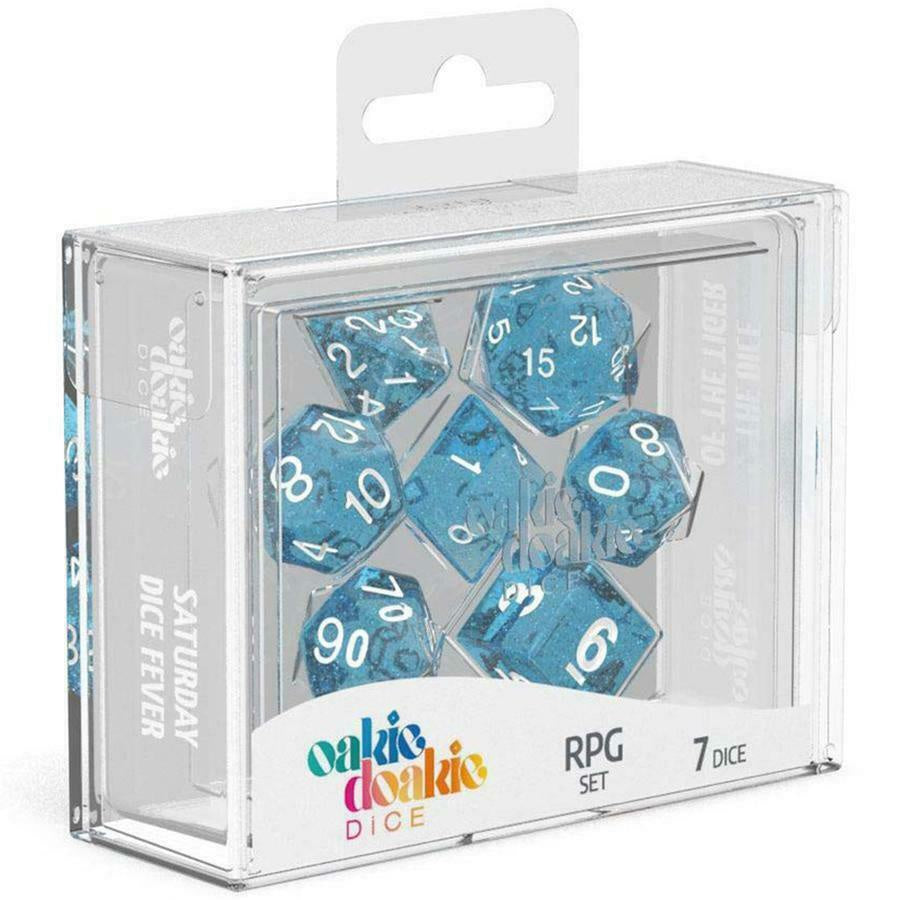 Oakie Doakie Dice RPG Set Speckled - Light Blue