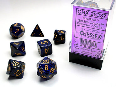 Chessex Polyhedral 7-Die Set Speckled Golden Cobalt
