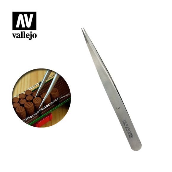 Vallejo Tools #3 Stainless steel tweezers