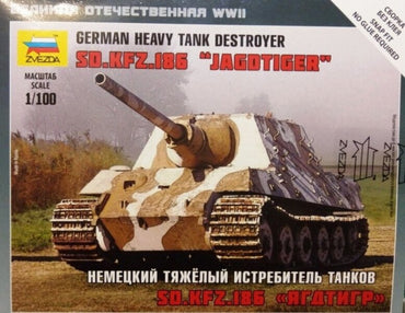 Zvezda 6206 1/100 Sd.Kfz.186 Jagdtiger Heavy Tank Destroyer Plastic Model Kit