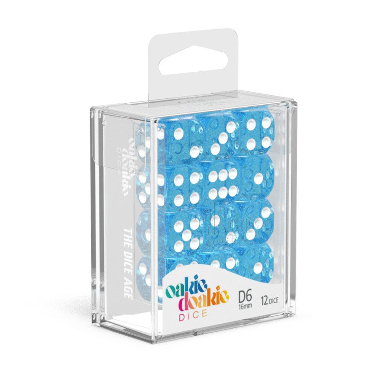 Oakie Doakie Dice D6 12 mm Speckled - Light Blue (36)