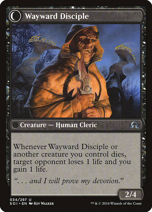 Pious Evangel // Wayward Disciple [Shadows over Innistrad]