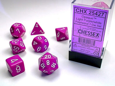 Chessex Polyhedral 7-Die Set Opaque Light Purple/White