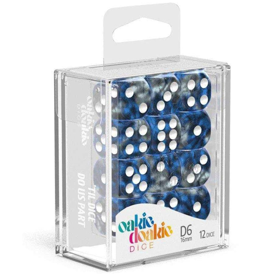 Oakie Doakie Dice D6 12 mm Gemi - Liquid Steel (36)