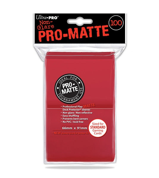 ULTRA PRO - Non-Glare - Pro Matte Standard Deck Protector - Red 100 ct