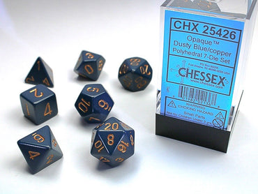 Chessex Polyhedral 7-Die Set Opaque Dusty Blue/Copper