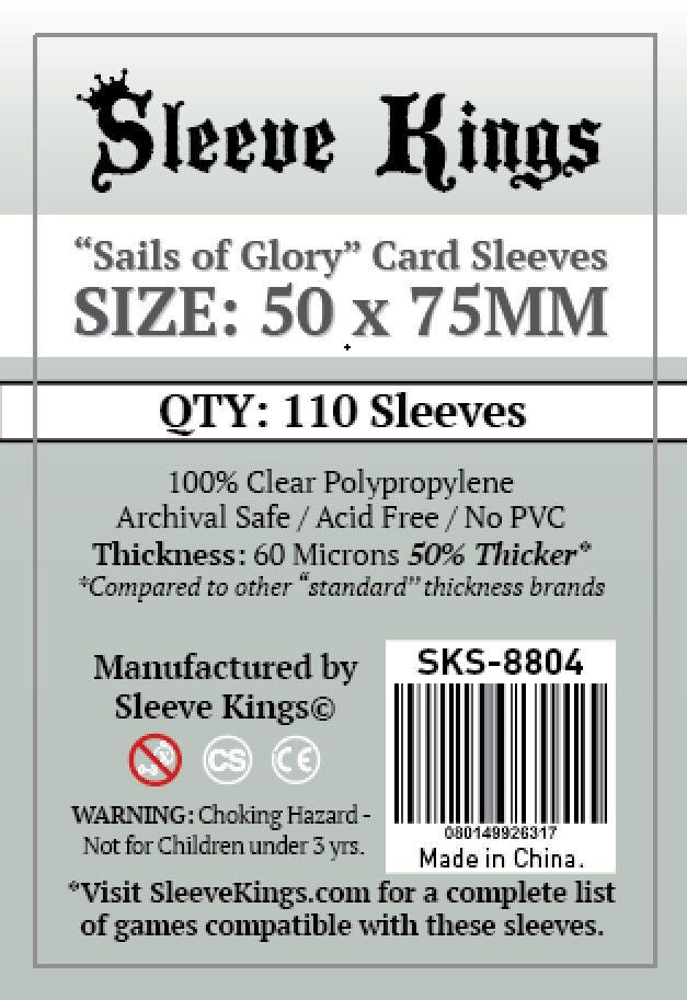 Sleeve Kings Board Game Sleeves Sails of Glory (50mm x 75mm) (110 Sleeves Per Pack)