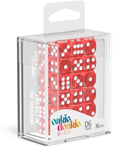 Oakie Doakie Dice D6 12 mm Marble - Red (36)