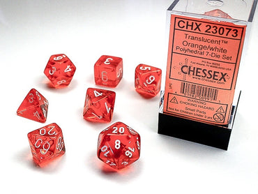 Chessex Polyhedral 7-Die Set Translucent Orange /White
