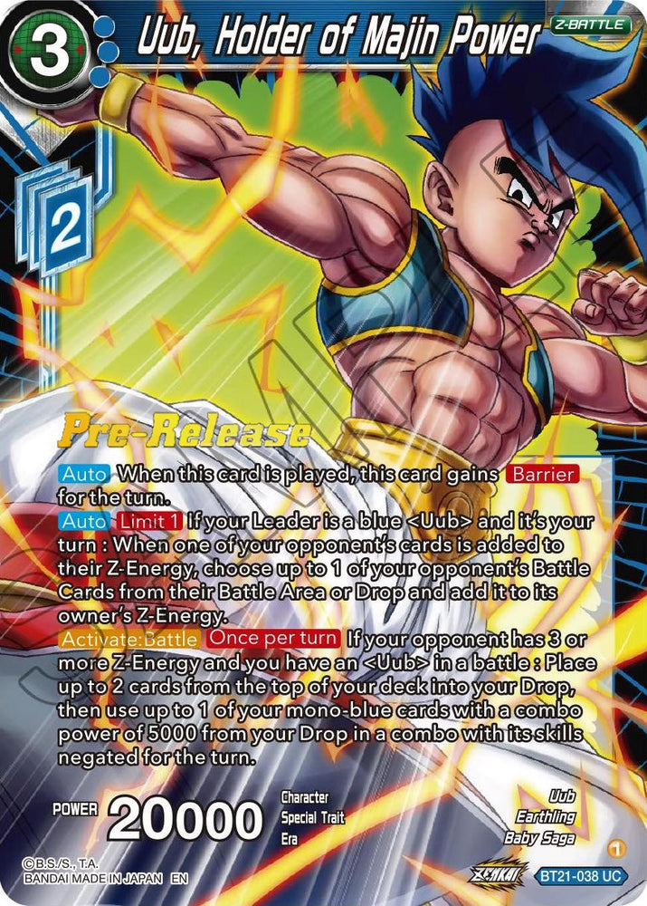 Uub, Holder of Majin Power (BT21-038) [Wild Resurgence Pre-Release Cards]