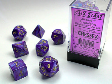 Chessex Polyhedral 7-Die Set Lustrous Purple/Gold