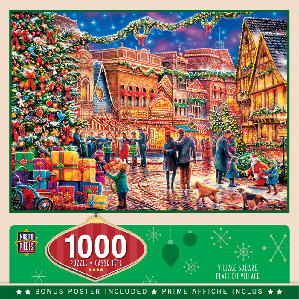 Masterpieces Puzzle Holiday Village Square Puzzle 1,000 pieces