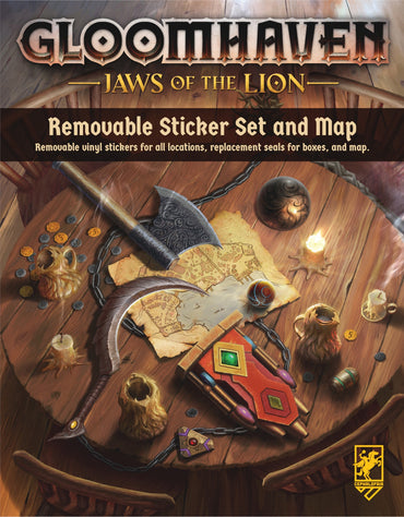 Gloomhaven Jaws of the Lion Removable Sticker Set & Map