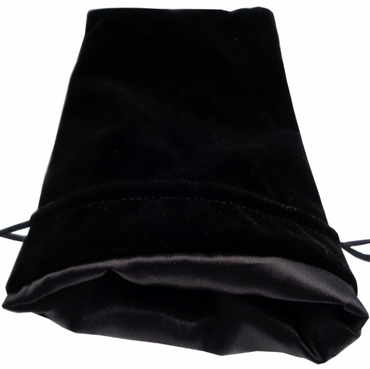 MDG Large Velvet Dice Bag: Black w/ Black Satin