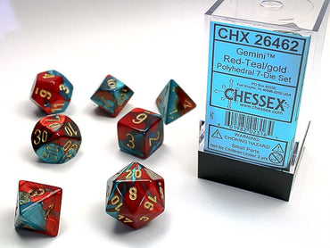 Chessex Polyhedral 7-Die Set Gemini Red-Teal/Gold