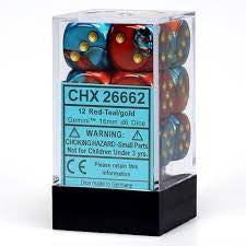 CHX 26662 Gemini 16mm d6 Red Teal/Gold Block (12)