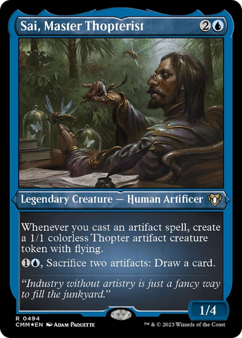 Sai, Master Thopterist (Foil Etched) [Commander Masters]