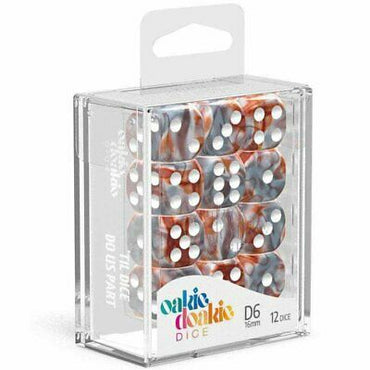 Oakie Doakie Dice D6 12 mm Gemi - Silver-Rust (36)