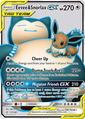 Eevee & Snorlax GX (171/181) [Sun & Moon: Team Up]