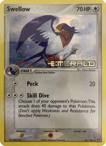 Swellow (41/106) (Stamped) [EX: Emerald]