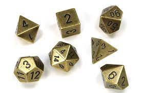 Chessex Polyhedral 7-Die Set Metal Old Brass