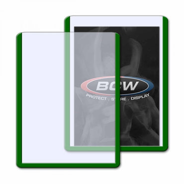 BCW Toploader Card Holder Border Green (3" x 4") (25 Holders Per Pack)
