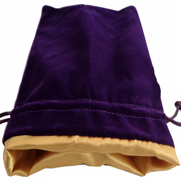 MDG Large Velvet Dice Bag: Purple w/ Gold Satin