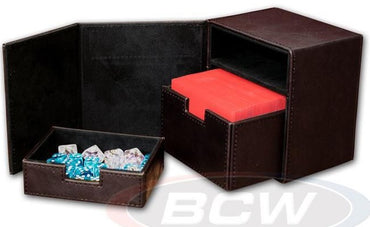 BCW Deck Locker Commander Leather Brown (Holds 100 cards)