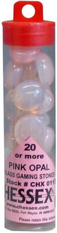 Gaming Stones Crystal Pink Glass Stones (Qty 23-27) in 4" Tube