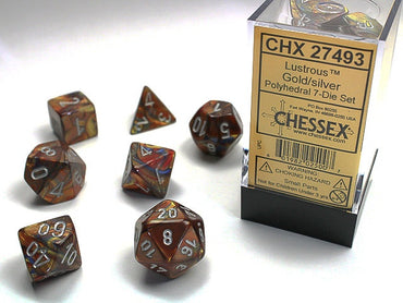 Chessex Polyhedral 7-Die Set Lustrous Gold/Silver