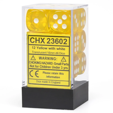 CHX Translucent 16mm d6 Yellow/White Block (12)