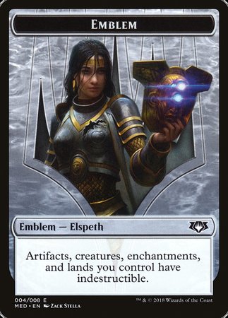 Emblem - Elspeth, Knight-Errant [Mythic Edition Tokens]