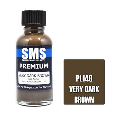 PL148 Premium Acrylic Lacquer VERY DARK BROWN SCC No.1A 30ml