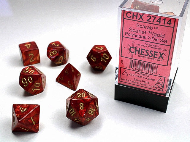 Chessex Polyhedral 7-Die Set Scarab Scarlet/Gold