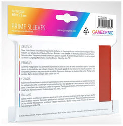 Gamegenic Prime Card Sleeves Red (66mm x 91mm) (100 Sleeves Per Pack)