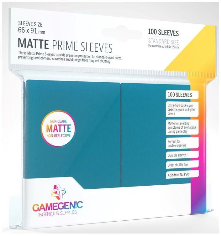 Gamegenic Matt Prime Card Sleeves Blue (66mm x 91mm) (100 Sleeves Per Pack)