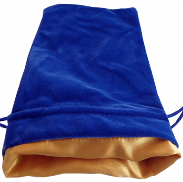 MDG Large Velvet Dice Bag: Blue w/ Gold Satin